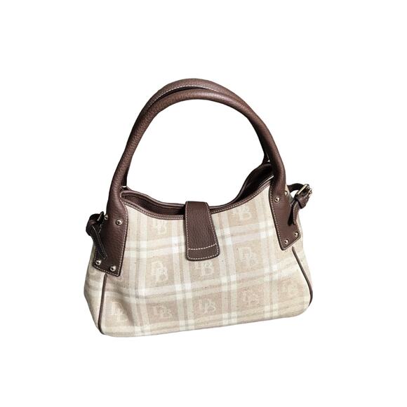 Dooney & Bourke Brown Leather Plaid Shoulder Bag - Picture 4 of 11